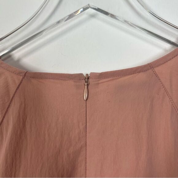 CO Women’s Size Large Dusty Pink Crew Neck Bubble Sleeve Tiered Maxi Dress - Picture 7 of 12